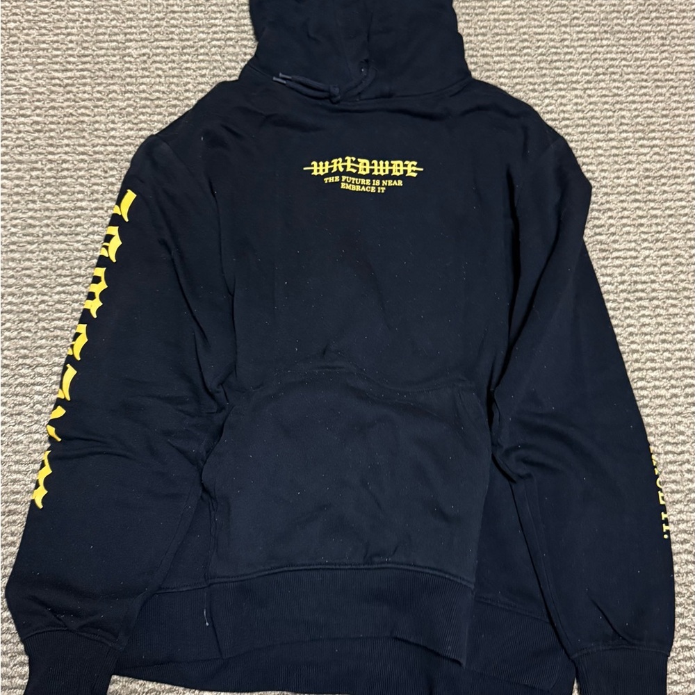 Black Hoodie with Yellow Graphic